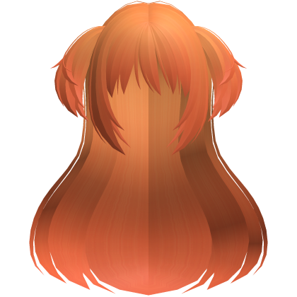madoka magical girl long fluffy hair orange Roblox item