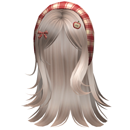 Cute Igari Hair w Plaid Headscarf Platinum Blonde Roblox item