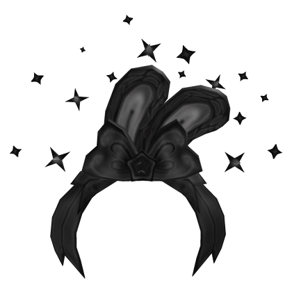 Sparkle Star Bunny Headband Black Roblox item