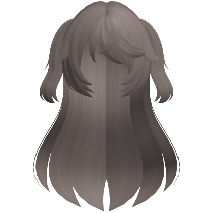 fischl long fluffy hair w ponytails ash brown Roblox item