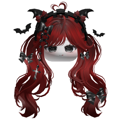 Goth Wavy Pigtails w/Headband (Dark Blue)