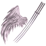 Light Pink Ghoul Wing & Triple Back Katanas