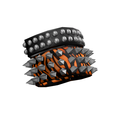Mc-bling Scene Tiger Print Silver Spiked Bracelet