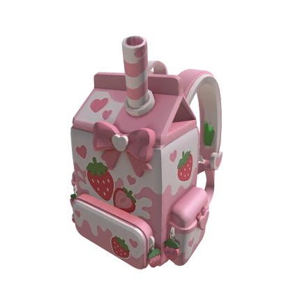 🍓 Strawberry Milk Backpack 🥛💗 Roblox item