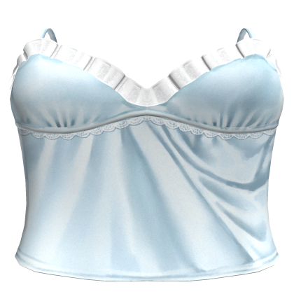 Blue Satin Ruffle Babydoll Cami Roblox item