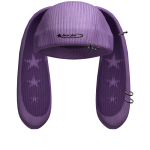purple y2k bunny beanie with stars