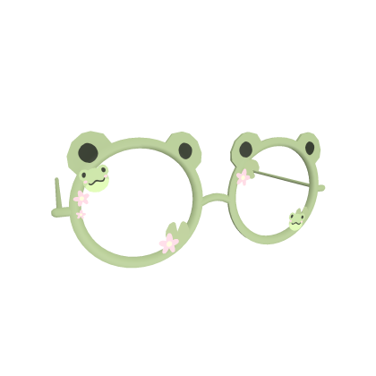 Cute Frog Circle Rimmed Glasses Frame Pastel Green
