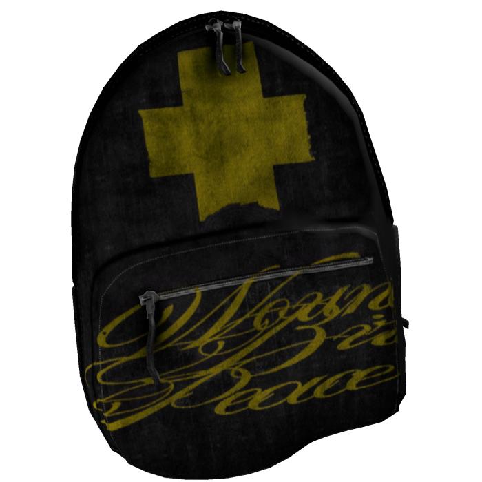 Yellow Cross Denim Backpack