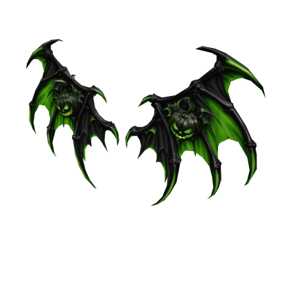 Pumpkin Bat Wings Black Green Roblox item