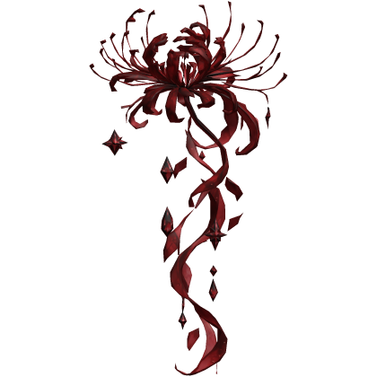 Dark Red Jeweled Spider Lily Elegant Hair Piece
