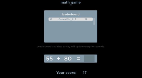 Math Game (Climb the Leaderboard!)
