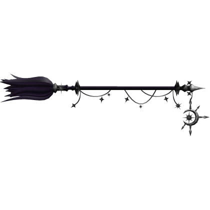 Celestial Halloween Witch Broom - Purple/Silver