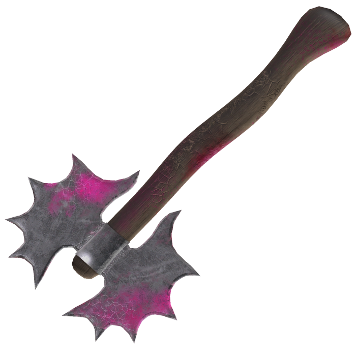 Huntress Pink Gothic Waist Axe - Worn Side Hatchet