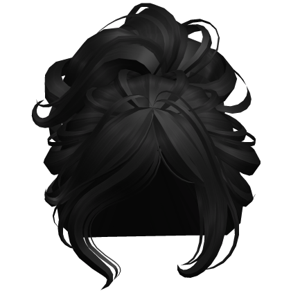 ♡ Messy Chic Girly Updo Bun (Black)