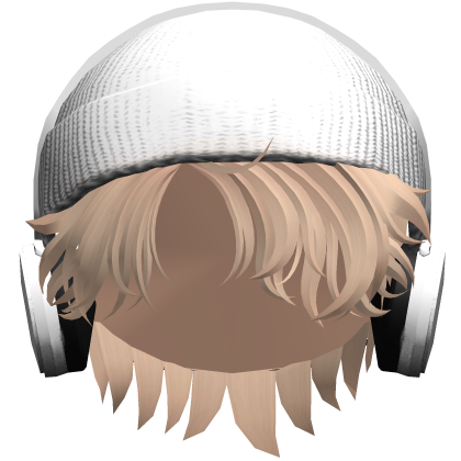 Messy Boy Hair w/ Headphones & Beanie in Blonde Roblox item