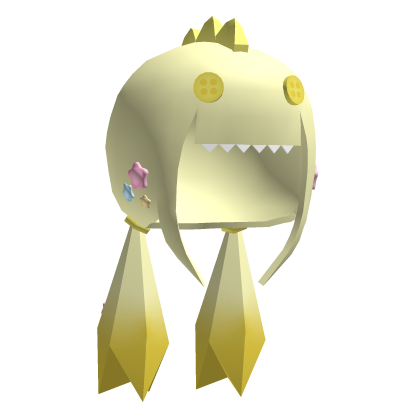 wii mii low poly silly yellow dino pigtails hair Roblox item