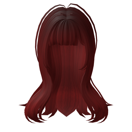Cute Long Layered Hime Bangs Hair - Red thumbnail