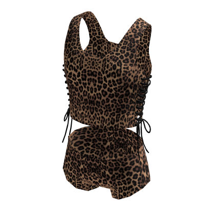 Leopard Tank Top With Short Outfit