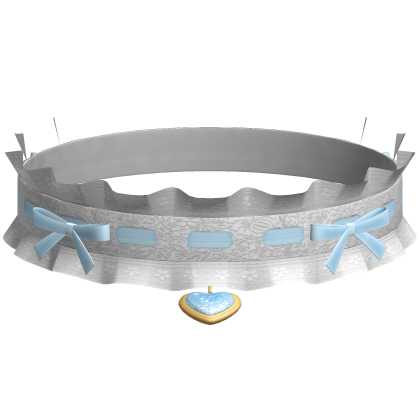 Blue Ruffled Choker Cute Kawaii Heart Collar 3.0 Roblox item