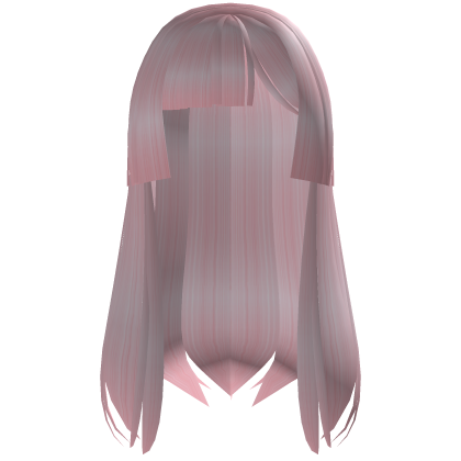 ♡ cute baby pink long cut hime hair Roblox item
