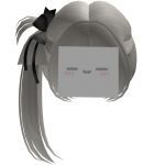kawaii cute paper face side ponytail (gray)