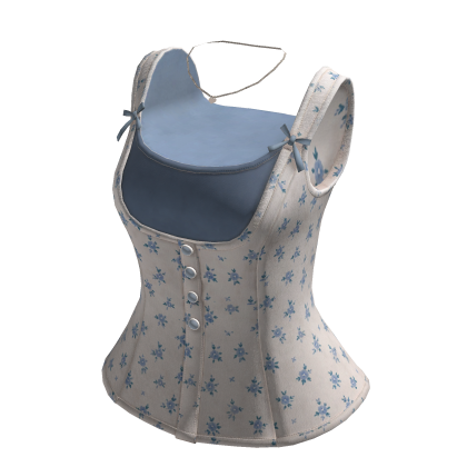 Floral Layered Corset Top (Blue)