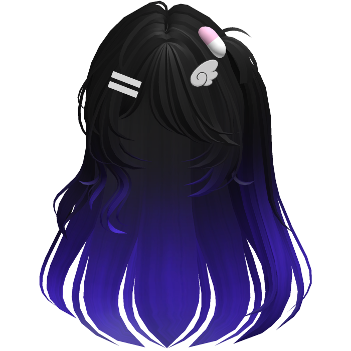 cute Black and blue Hair emo cute anime y2k