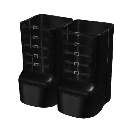 Y2K Black Shiny Strap Boots | Roblox Item - Rolimon's