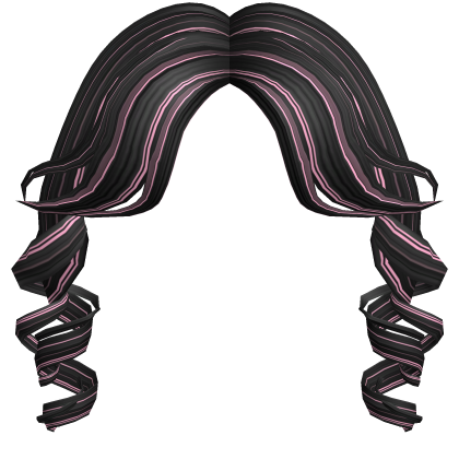 Peachy Curly Princess Bangs In Black n Pink Roblox item