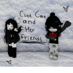 Cute cat and her friends