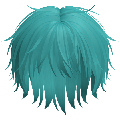 Stylish Messy Anime Boy Hair en Teal - Roblox