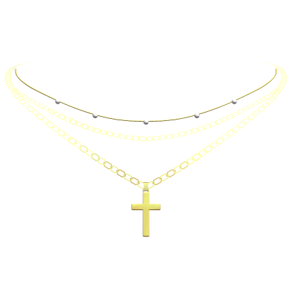 Gold Cross Chain Necklace thumbnail