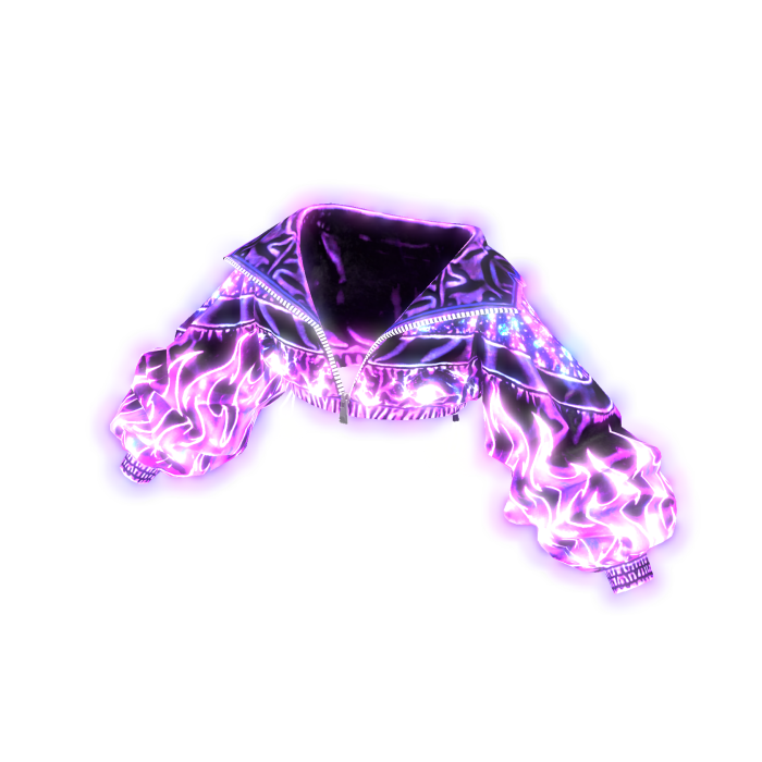 Glow Purple Galaxy Emissive Cropped Jacket BOEVI