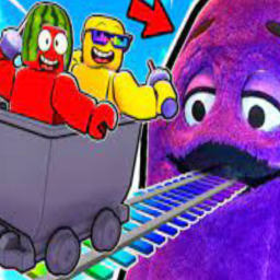 ESCAPE EVIL ADMIN GRIMACE OBBY PARKOUR!!