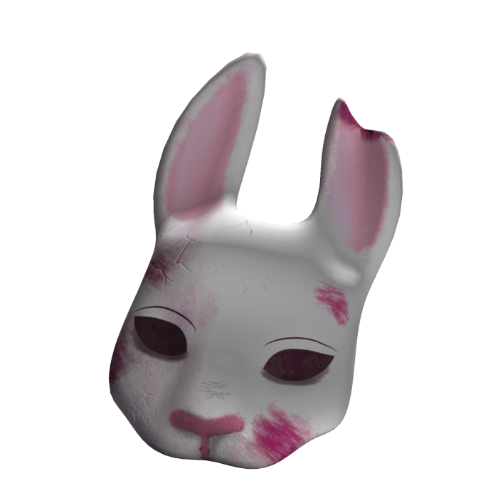 Pink Gothic Bunny Side Mask - Hollow Bunny
