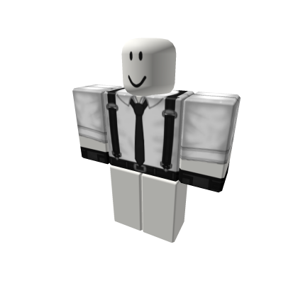 White Tuxedo Shirt + Suspenders/Gloves [+]