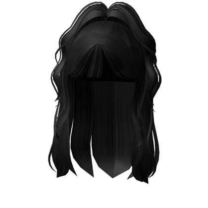 Straight Black Hair With Half Up Messy Ponytail  Roblox item