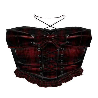 gothic emo plaid red top  Roblox item