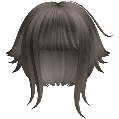 fluffy messy moe short hair w tufts in ash brown