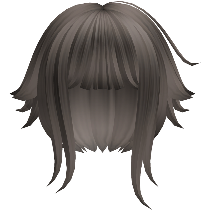 fluffy messy moe short hair w tufts in ash brown