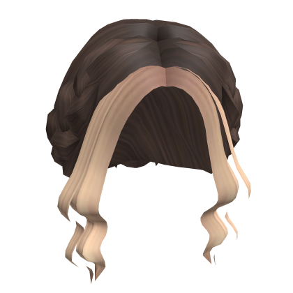 French Braid w/ Curled Bun (Brown & Blonde) Roblox item