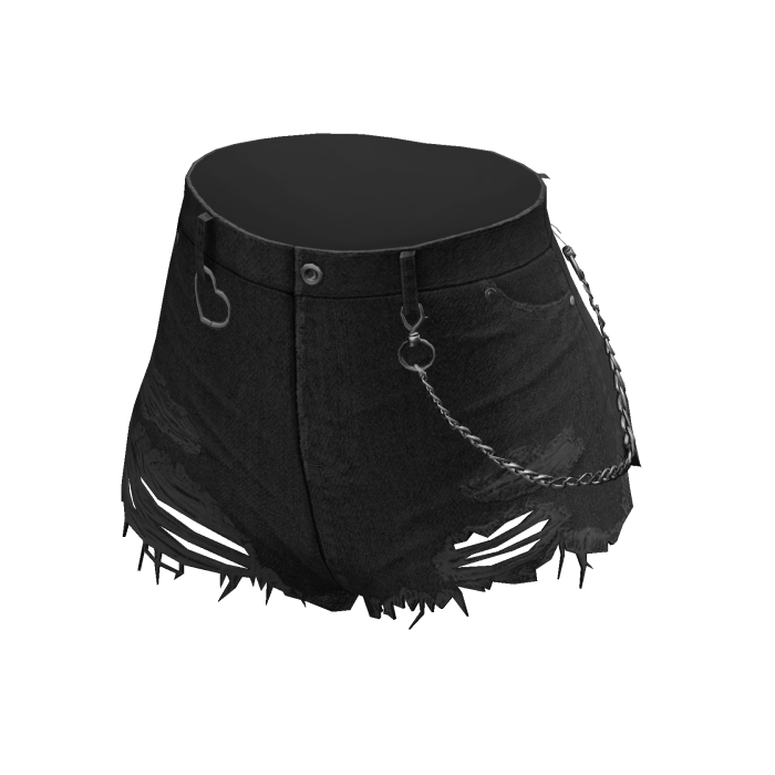 Black Street chained denim shorts