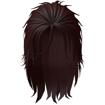  吉 Red Long Protagonist Messy Bun Hair Roblox item
