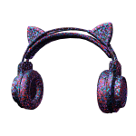 Pretty Purple Glitter Kawaii Headphones