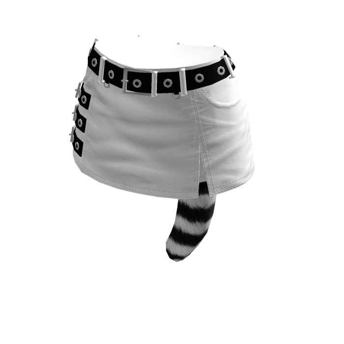 ✧♡✧ White Punk Cat Mini Skirt