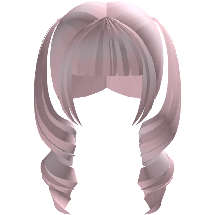 soft solid pink sweet curly twintails Roblox item