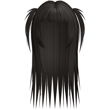 Dark Brown Twin Tails Long Wispy Hair W Bangs Roblox item