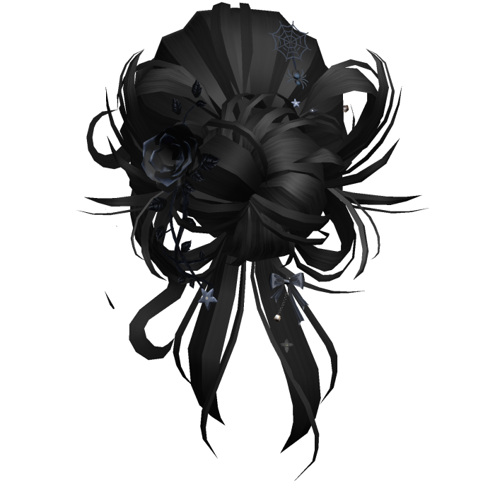 Gothic Messy Rose Thorn Bun (Black)