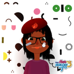 Red girl have fun