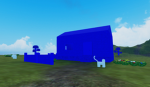 blue kitty house